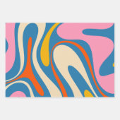 Retro Fantasy Swirl Colorful Abstract Patroon Inpakpapier Vel (Voorkant 3)