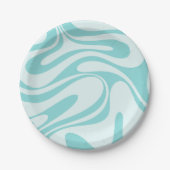 Retro Fantasy Swirl Cool Trippy Abstract Patroon Papieren Bordje (Voorkant)