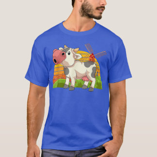 Retro Farm Animal Lover Farming Farmer Cute Cow  T-shirt