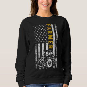 Retro Farmer American USA Vlag Tractors Patriotic Trui