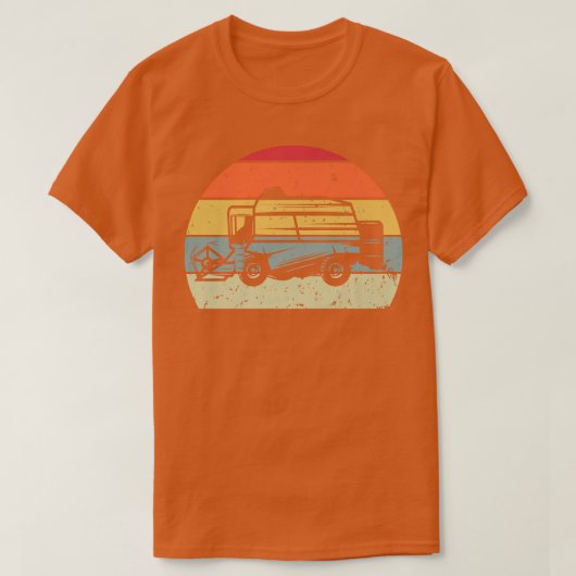 Retro Farmer Tractor Farmer Tractor Silhou T-shirt (Design voorkant)