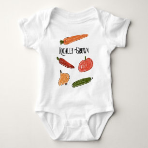 Retro Farmer's Market lokaal geteeld Baby shower Romper