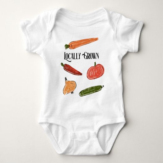 Retro Farmer's Market lokaal geteeld Baby shower Romper (Voorkant)