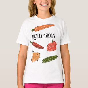Retro Farmer's Market lokaal geteeld Baby shower T-shirt