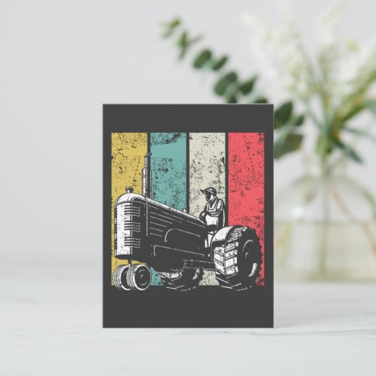 Retro Farming Pap Tractors Farmer Fathers Day Briefkaart (Staand voorkant)