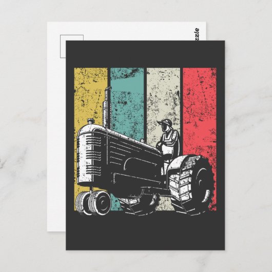 Retro Farming Pap Tractors Farmer Fathers Day Briefkaart (Voorkant / Achterkant)