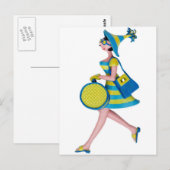 Retro Fashion Woman Briefkaart (Voorkant / Achterkant)