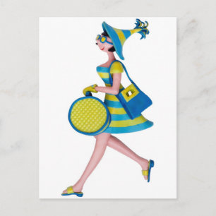 Retro Fashion Woman Briefkaart