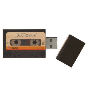  Retro Fashioned 80s Mixtape Audio Tape USB Houten USB Stick