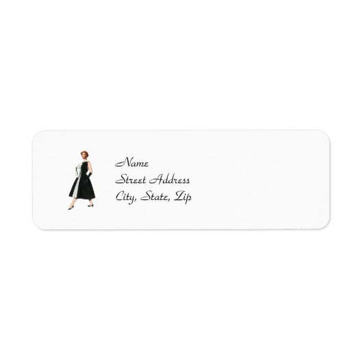 Retro Fashionista Return Address Labels (Voorkant)