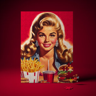 Retro Fast Food Pin-up Legpuzzel