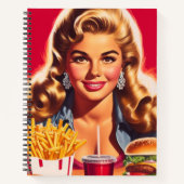 Retro Fast Food Pin-up Notitieboek (Voorkant)