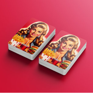 Retro Fast Food Pin-up Pokerkaarten