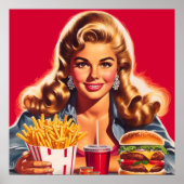 Retro Fast Food Pin-up Poster (Voorkant)