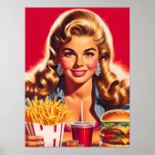 Retro Fast Food Pin-up Poster (Voorkant)