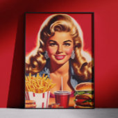 Retro Fast Food Pin-up Poster