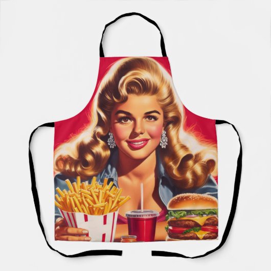 Retro Fast Food Pin-up Schort (Voorkant)