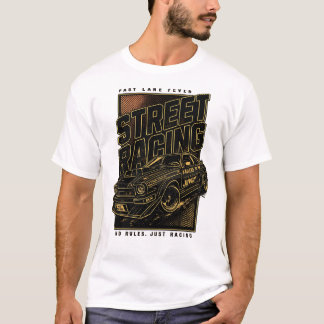 Retro Fast Lane Koorts Sportauto Kunst T-shirt