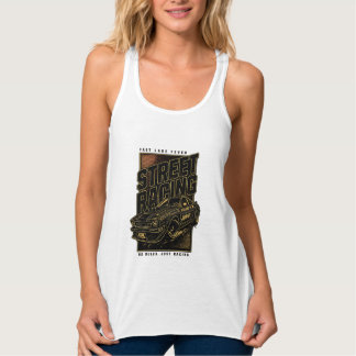 Retro Fast Lane Koorts Sportwagen Kunst Tanktop