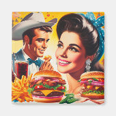 Retro Fastfood Koppel Magneet (Voorkant)