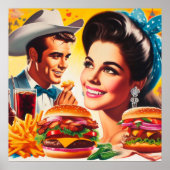 Retro Fastfood Koppel Poster (Voorkant)