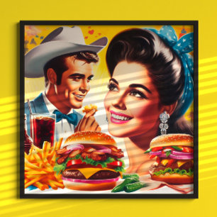 Retro Fastfood Koppel Poster