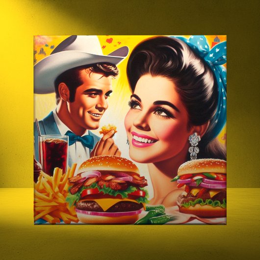 Retro Fastfood Koppel Tegeltje