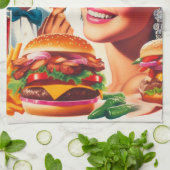 Retro Fastfood Koppel Theedoek (Gevouwen)