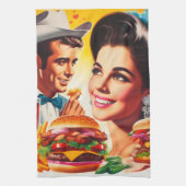 Retro Fastfood Koppel Theedoek (Verticaal)