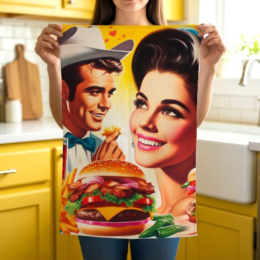 Retro Fastfood Koppel Theedoek