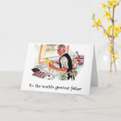 Retro Fathers Day Card Kaart (Gele Bloem)