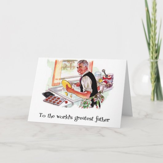 Retro Fathers Day Card Kaart (Voorkant)