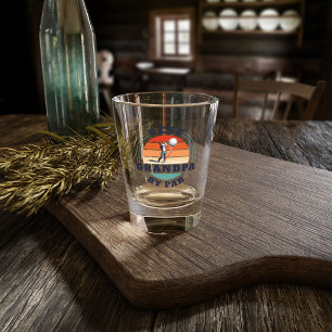 Retro Fathers Day Golf Lover Grandfather Custom Shot Glas