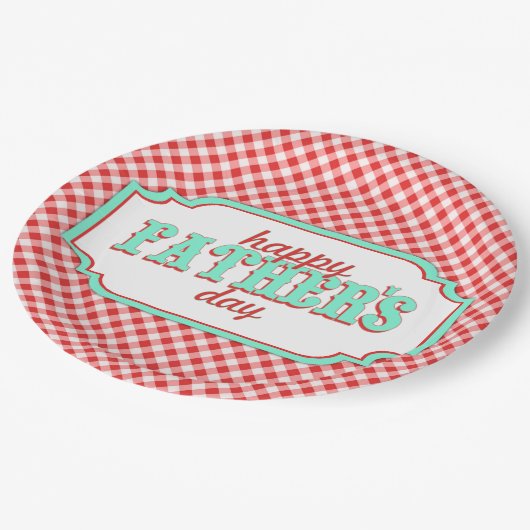 Retro Fathers Day Paper-Borden Papieren Bordje (Gekanteld)