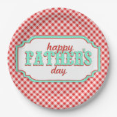 Retro Fathers Day Paper-Borden Papieren Bordje (Voorkant)