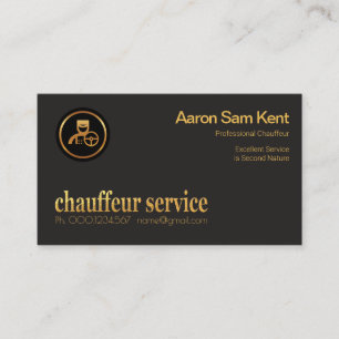 Retro Faux Gold Chauffeur Service Signage Visitekaartje