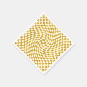 Retro Faux Gold Foil Checker Warped Checkerboard Servet (Hoek)