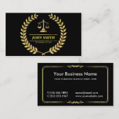 Retro Faux Gold Libra Laurel Professional Attorney Visitekaartje (Voorkant / Achterkant)