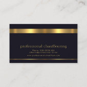 Retro Faux Gold Stripe minimalist Chauffeur Visitekaartje (Achterkant)