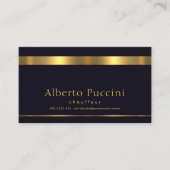 Retro Faux Gold Stripe minimalist Chauffeur Visitekaartje (Voorkant)