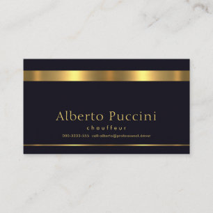 Retro Faux Gold Stripe minimalist Chauffeur Visitekaartje