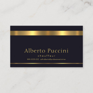 Retro Faux Gold Stripe minimalist Chauffeur Visitekaartje