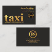 Retro Faux Gold Taxi Signage Taxi Transport Visitekaartje (Voorkant / Achterkant)