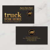 Retro Faux Gold Truck Signage Transport Visitekaartje (Voorkant / Achterkant)