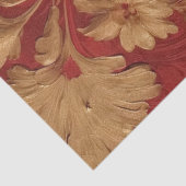 Retro faux gold Victoriaans ornament bordeauxbloem Tissuepapier (Detail)