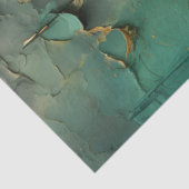 Retro faux gouden klokken turquoise achtergrond tissuepapier (Detail)