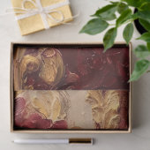 Retro faux gouden Victoriaans ornamenten bordeaux  Tissuepapier (Geschenk)