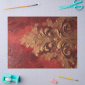 Retro faux gouden Victoriaans ornamenten bordeauxr Tissuepapier (Craft)