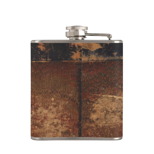 Retro faux leder, ziet er oud uit, krabt en versle heupfles (Achterkant)