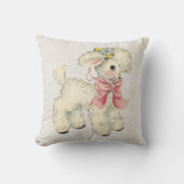  Retro Faux Linen met Baby Lamb Kussen (Voorkant)